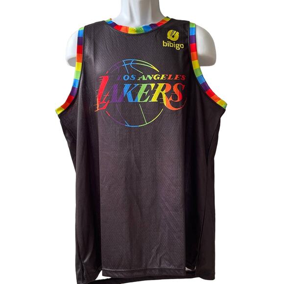 LA Lakers NBA Limited Edition Pride Night LGBTQIA Rainbow Jersey Size Large - Picture 1 of 5